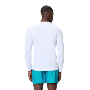 Speedo LONG Sleeve Graphic SWIM Shirt - WHITE/BLUE