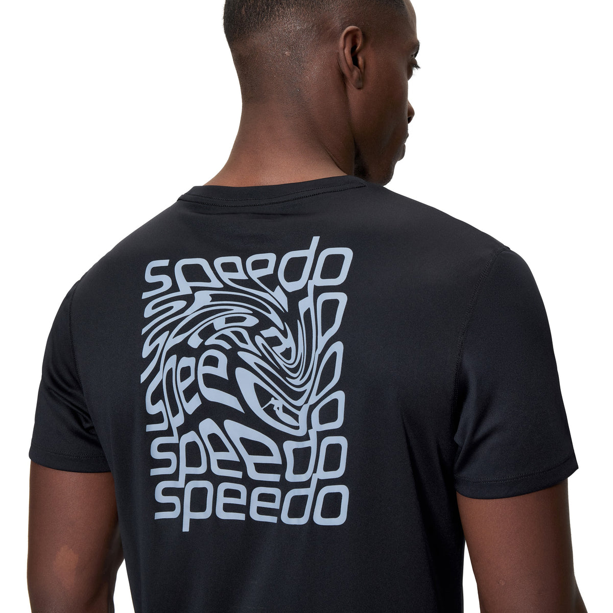 Speedo Short Sleeve Graphic SWIM Shirt - ANTHRACITE/GREY