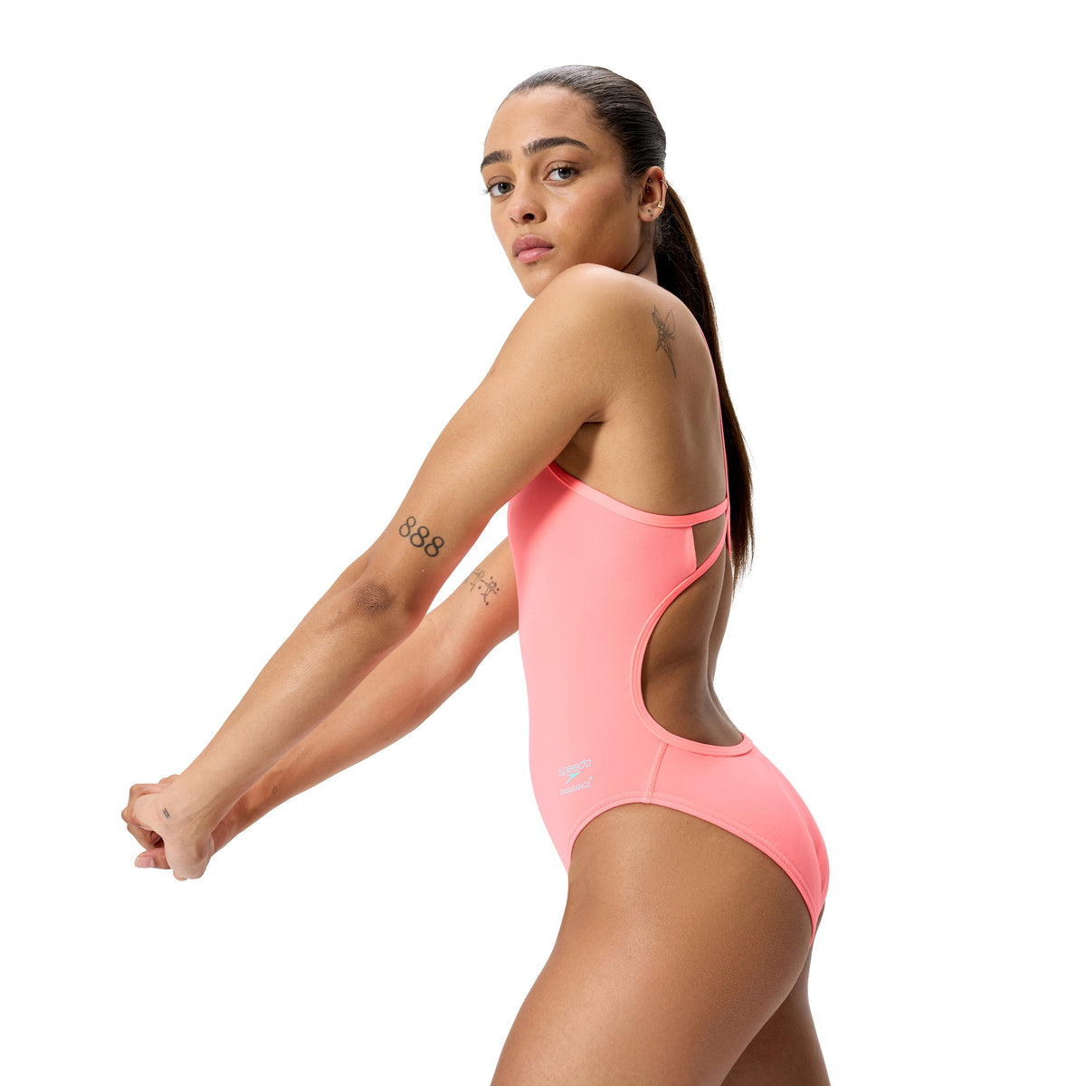 Speedo Female Solid WEB BACK - NEON MELON