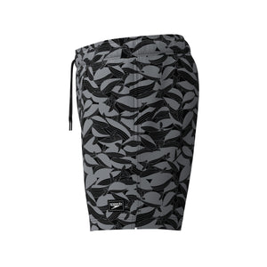 Speedo Print Redondo Edge Volley 16 Inch - ANTHRACITE/GREY LEAD - R7