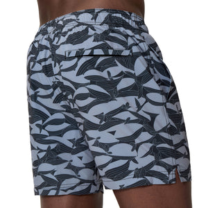 Speedo Print Redondo EDGE Volley 16 INCH - ANTHRACITE/GREY LEAD