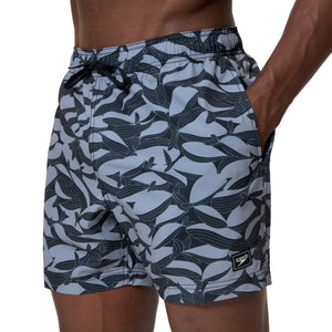 Speedo Print Redondo EDGE Volley 16 INCH - ANTHRACITE/GREY LEAD