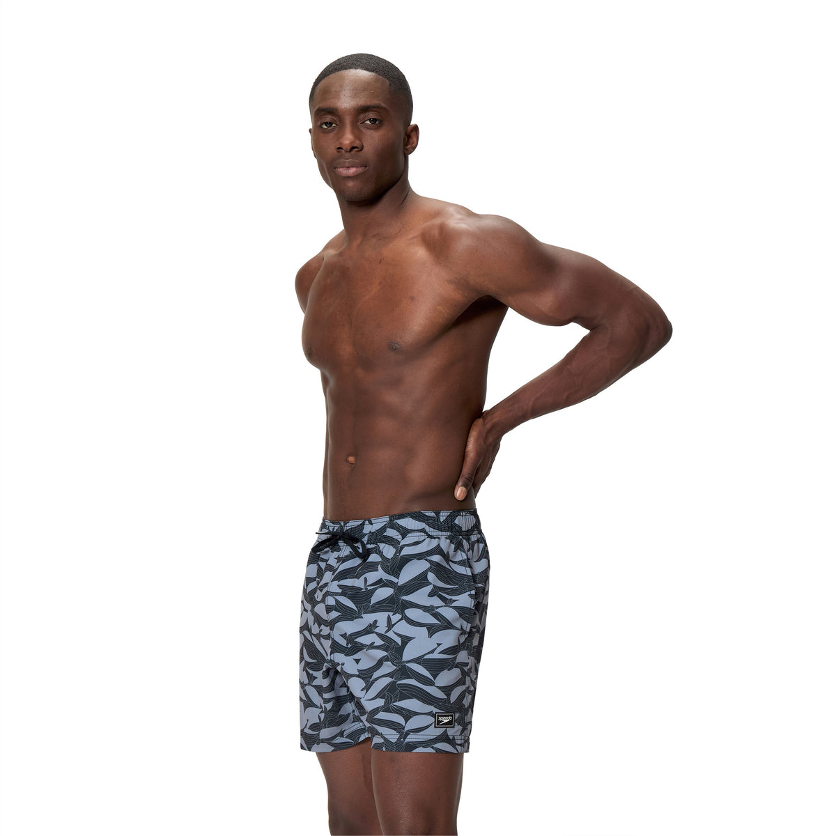 Speedo Print Redondo EDGE Volley 16 INCH - ANTHRACITE/GREY LEAD