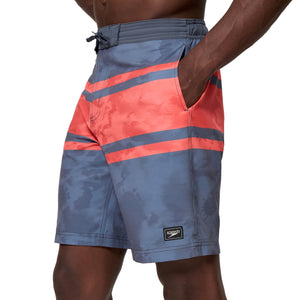 Speedo Print Bondi Boardshort 20 INCH - GREY LEAD/TROP CORAL