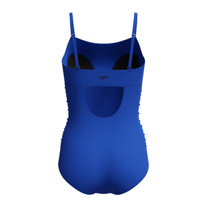 Speedo Adjustable Solid Shirred ONE Piece - DEEP SAPPHIRE