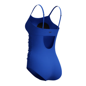 Speedo Adjustable Solid Shirred ONE Piece - DEEP SAPPHIRE