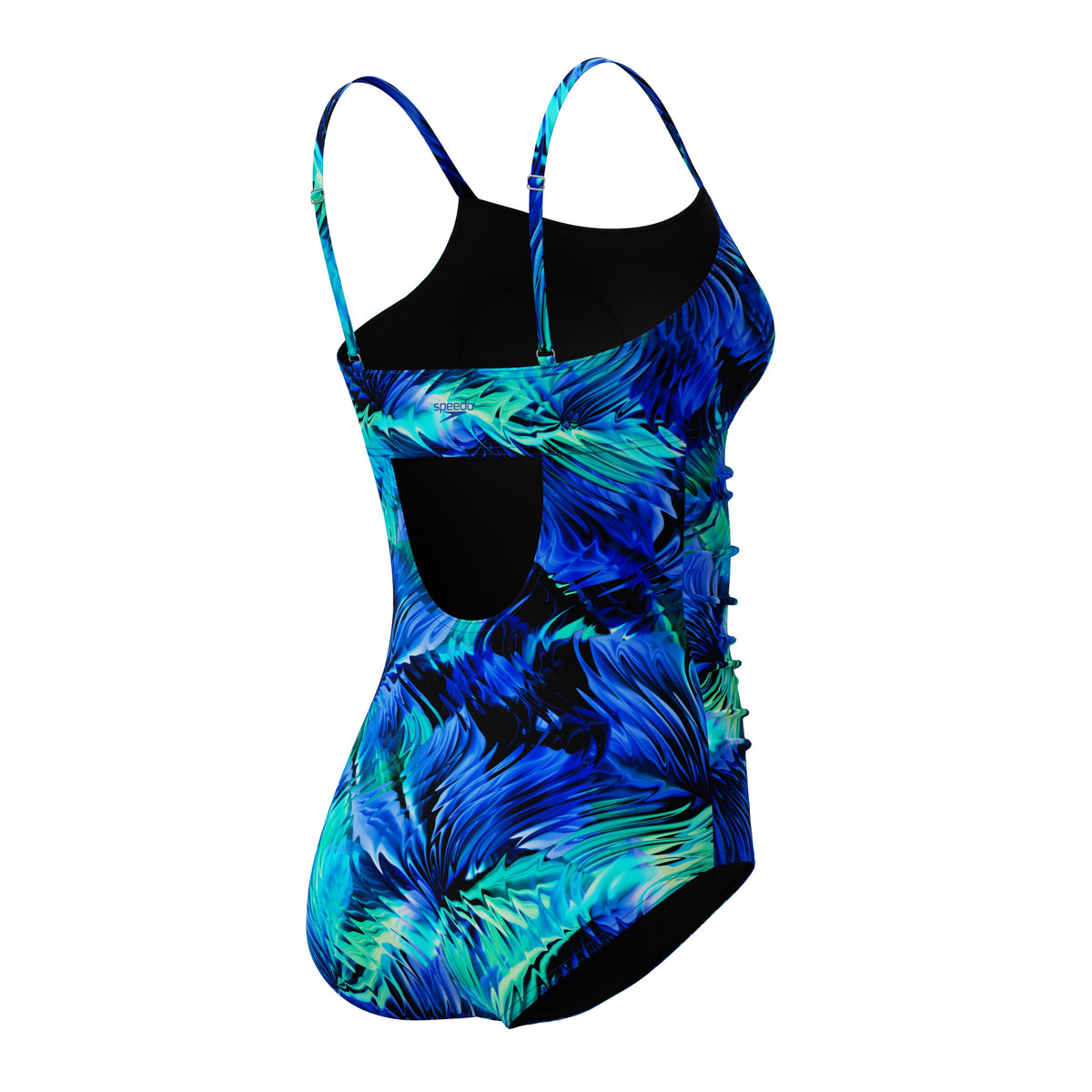 Speedo Adjustable Print Shirred ONE Piece - ANTHRACITE/DEEP SAPPHIRE