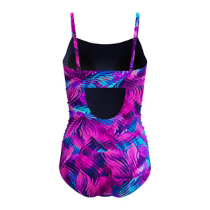 Speedo Adjustable Print Shirred ONE Piece - PEACOAT/MARGARITA PINK
