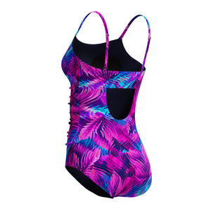 Speedo Adjustable Print Shirred ONE Piece - PEACOAT/MARGARITA PINK