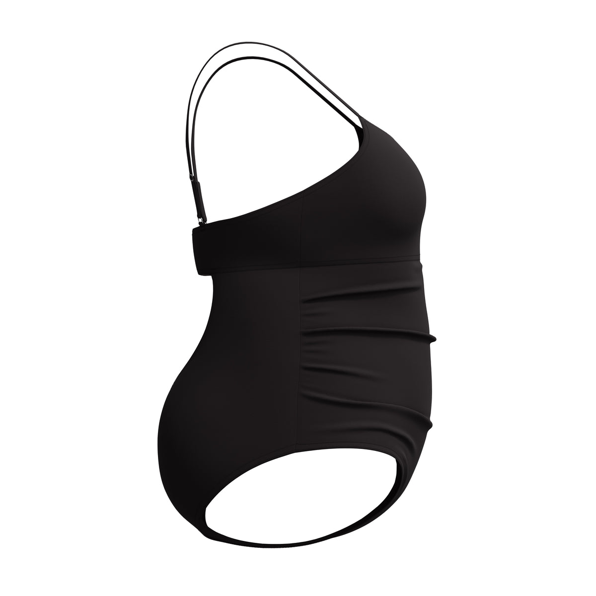 Speedo PLUS SIZE Adjustable Solid Shirred ONE Piece - SPEEDO BLACK
