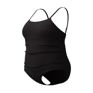 Speedo PLUS SIZE Adjustable Solid Shirred ONE Piece - SPEEDO BLACK