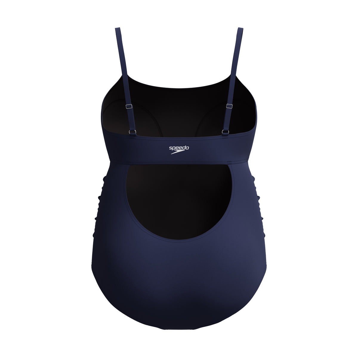 Speedo PLUS SIZE Adjustable Solid Shirred ONE Piece - SPEEDO NAVY
