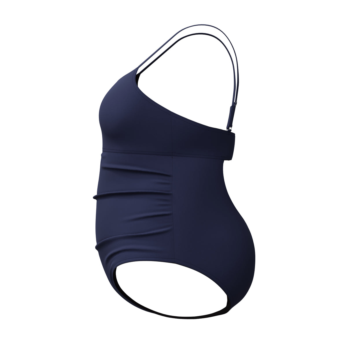Speedo PLUS SIZE Adjustable Solid Shirred ONE Piece - SPEEDO NAVY