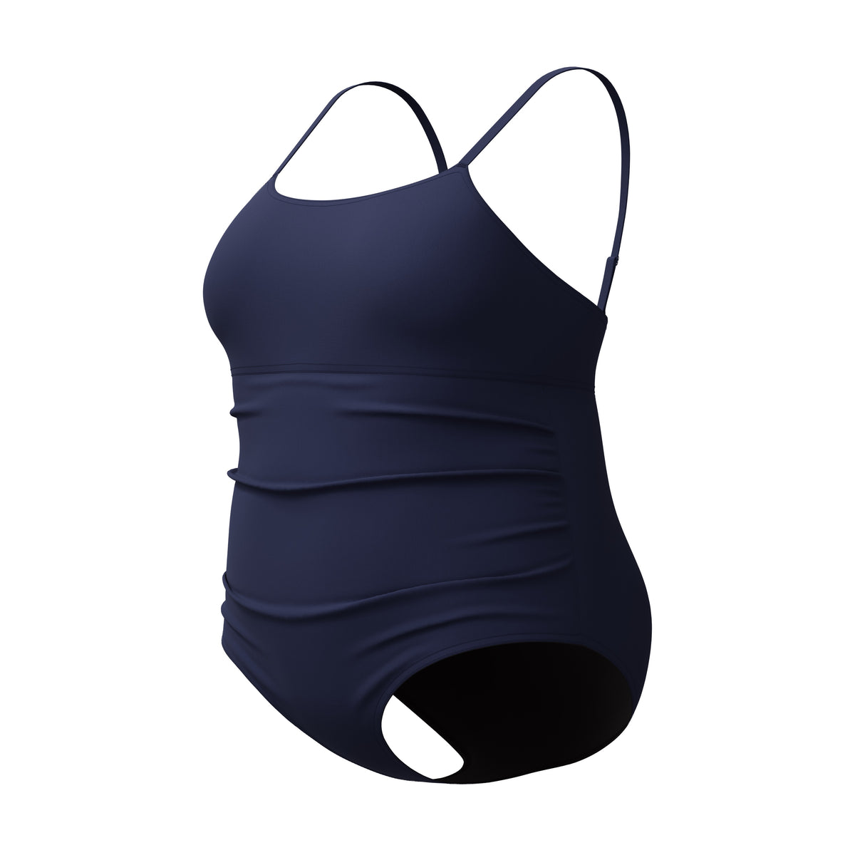 Speedo PLUS SIZE Adjustable Solid Shirred ONE Piece - SPEEDO NAVY