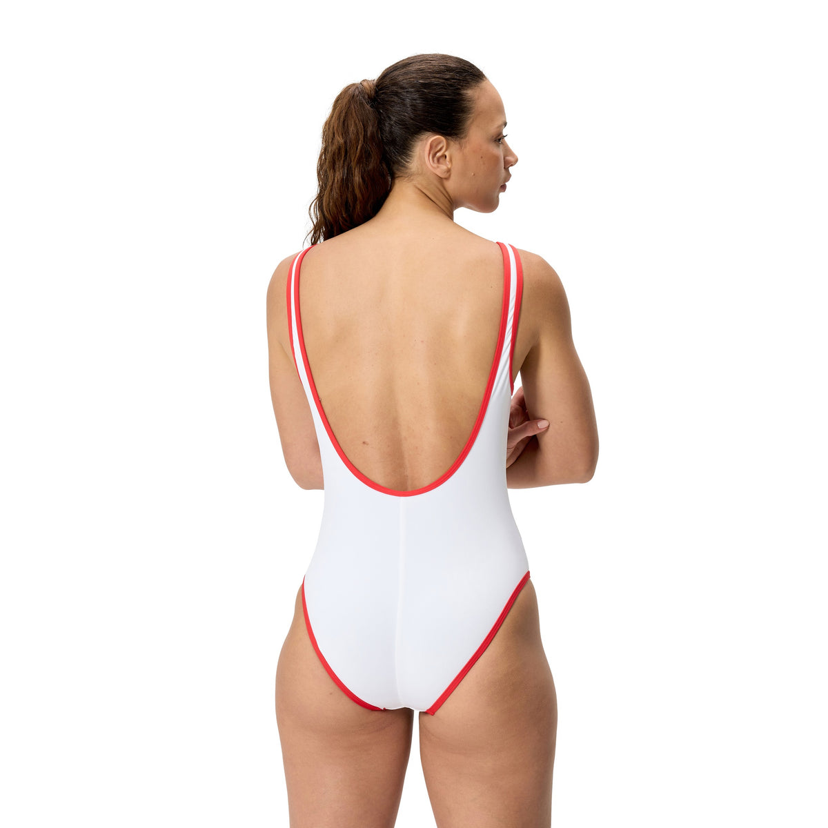 Speedo Solid Bound Scoop ONE Piece - HIGH RISK RED/BRIGHT WHITE
