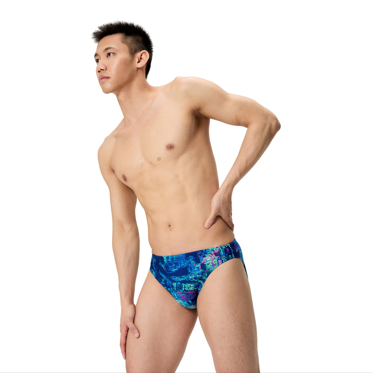 Speedo MALE Printed Brief - PIXEL POOL/NAVY