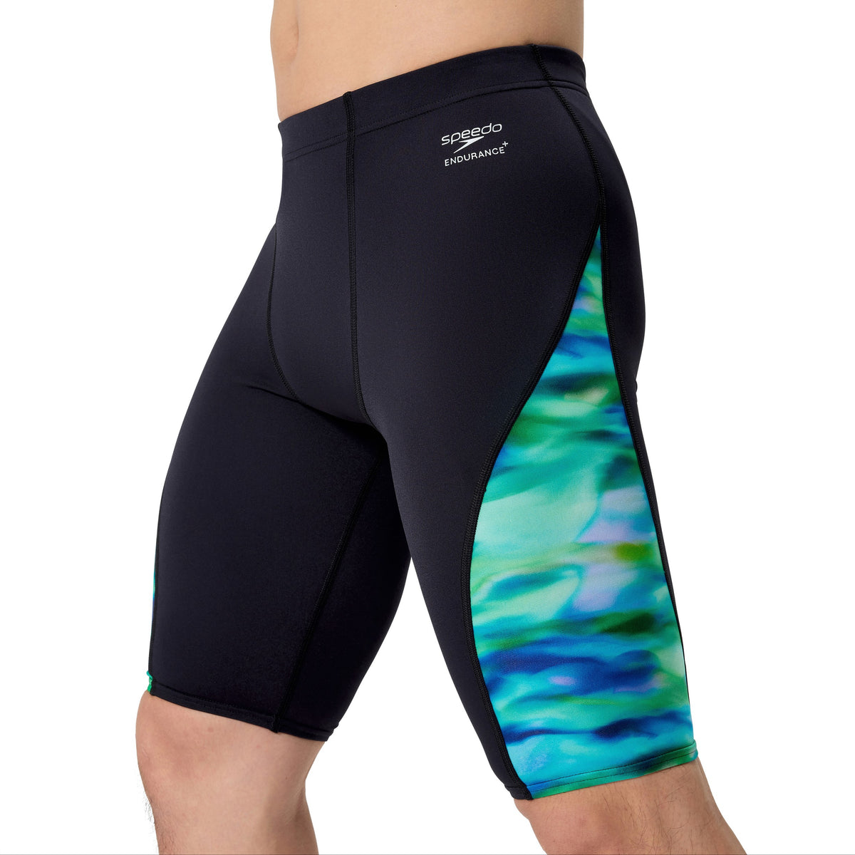 Speedo MALE Spliced Printed Jammer - SUNSET GROVE/BLACK