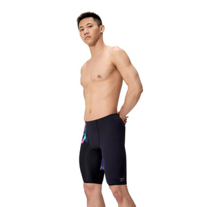 Speedo MALE Placement Printed Jammer - GLITCHY GARDEN/BLACK