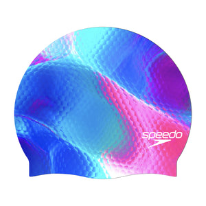 Speedo Printed Silicone CAP - TECHNO SNAKE DEEP SAPPHIRE