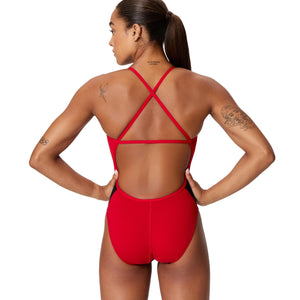 Speedo EDGE Splice Crossback - TEAM BLACK/RED