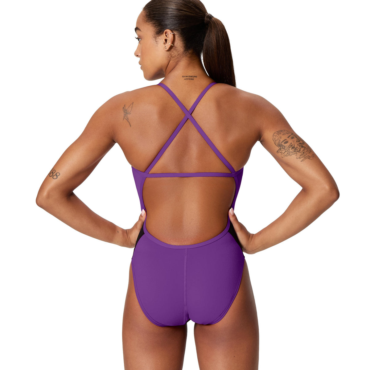 Speedo EDGE Splice Crossback - TEAM BLACK/PURPLE