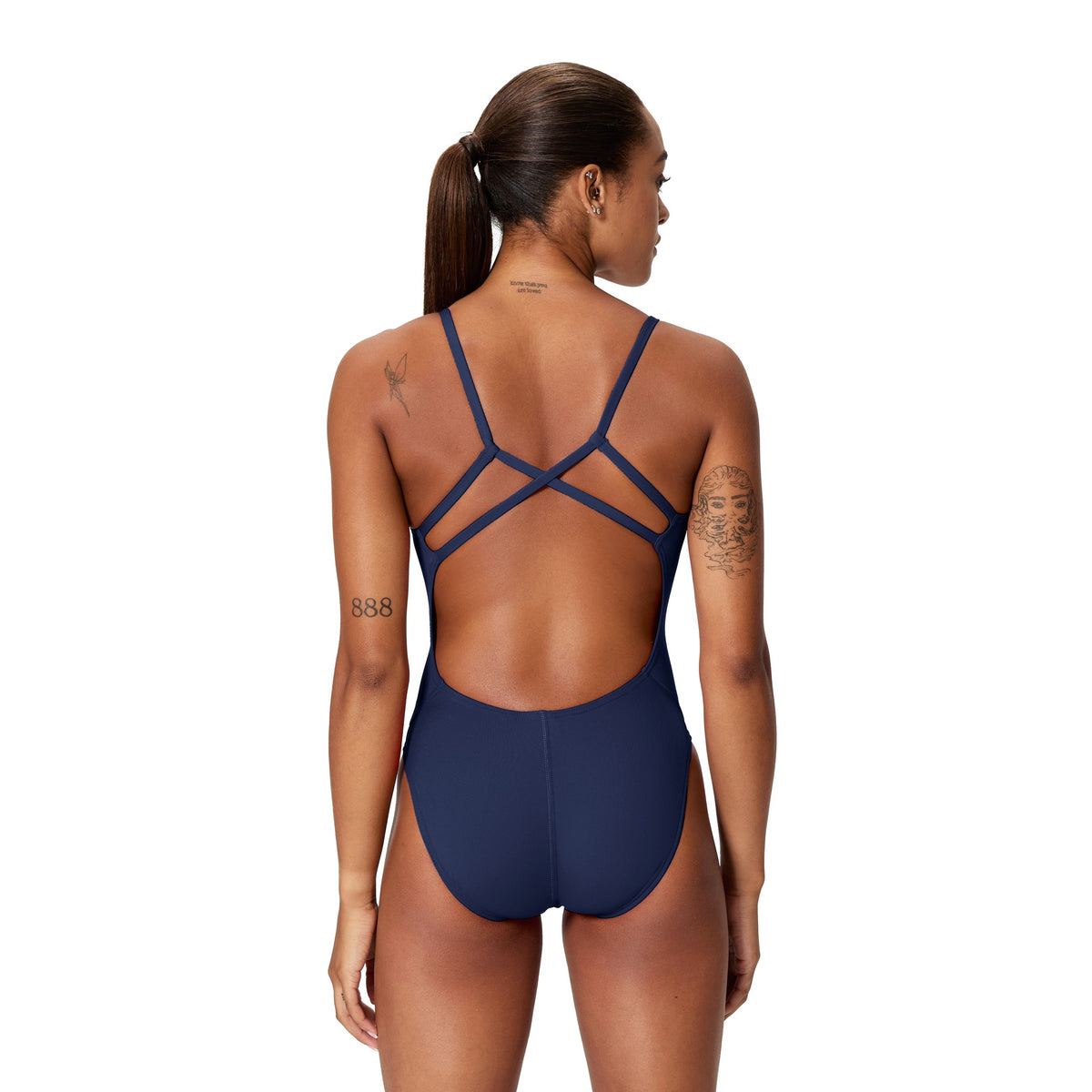 Speedo Endurance+ Solid Strappy BACK - TEAM NAVY