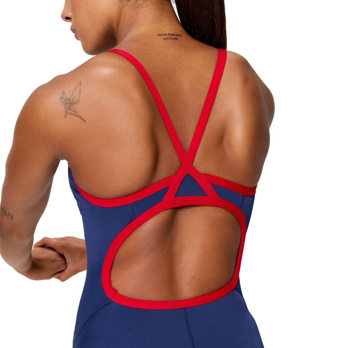 Speedo Adult Endurance+ Solid Flyback - TEAM NAVY/RED