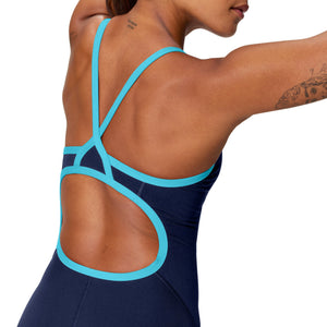 Speedo Adult Endurance+ Solid Flyback - TEAM NAVY/LIGHT BLUE