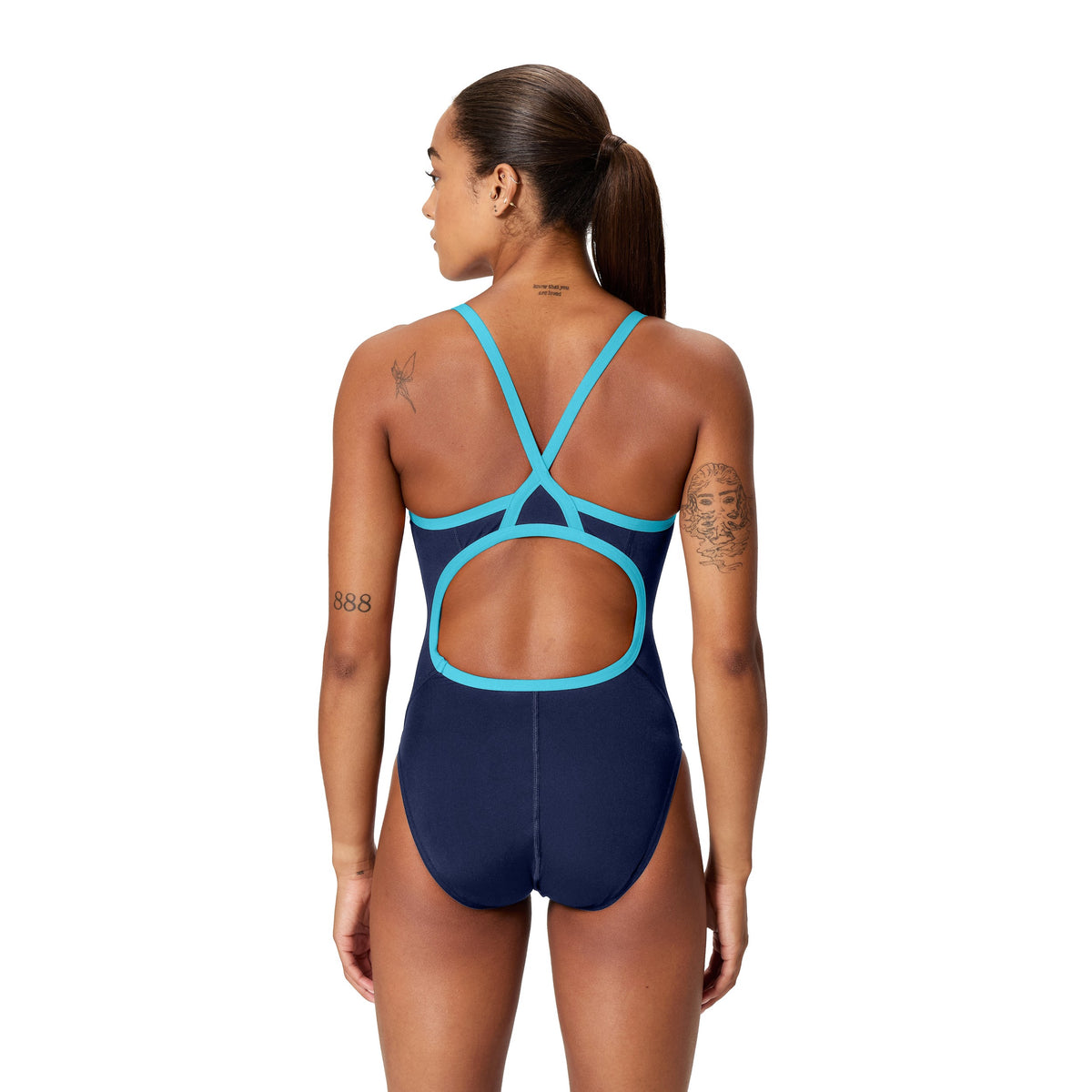 Speedo Adult Endurance+ Solid Flyback - TEAM NAVY/LIGHT BLUE