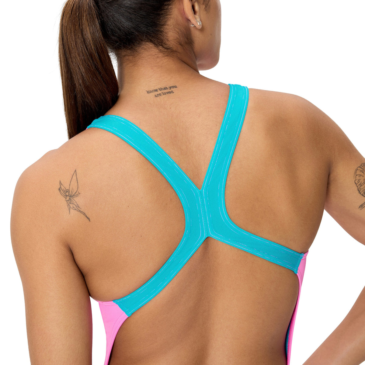 Speedo Female Solid Powerback - NEON FLAMINGO