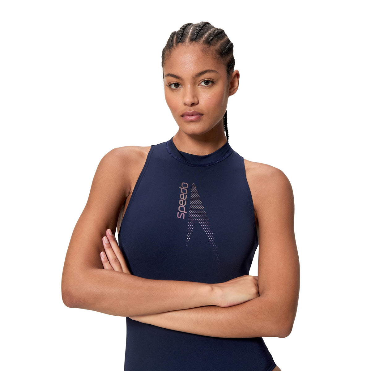 Speedo Solid BOOM Hydrasuit ONE Piece - PEACOAT/MARGARITA PINK