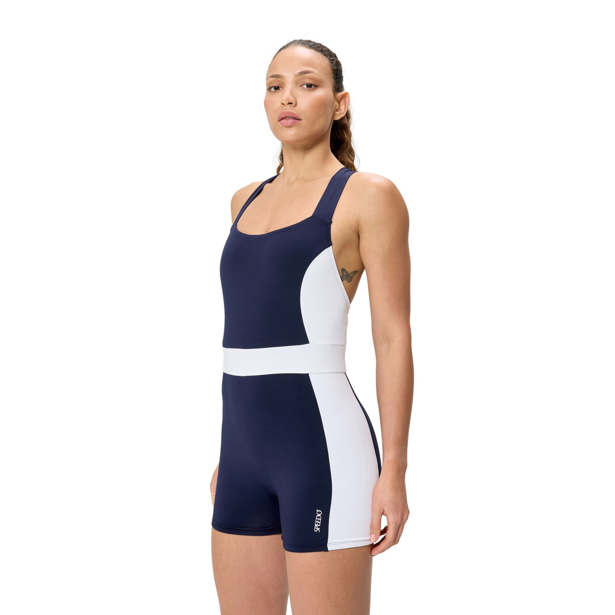 Speedo Colorblock Legsuit - PEACOAT/BRIGHT WHITE