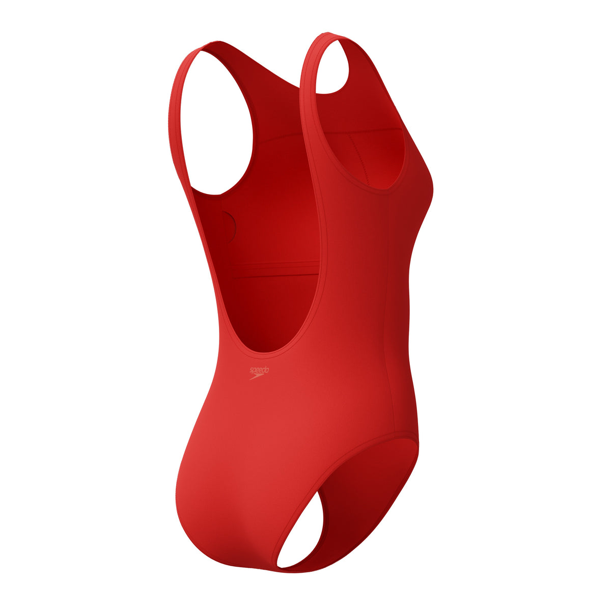 Speedo Solid HIGH NECK ONE Piece - LEGEND RED