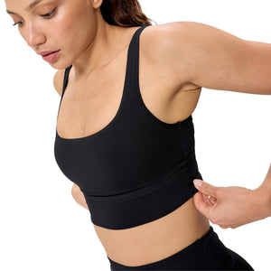 Speedo Solid Square NECK Bikini TOP - ANTHRACITE