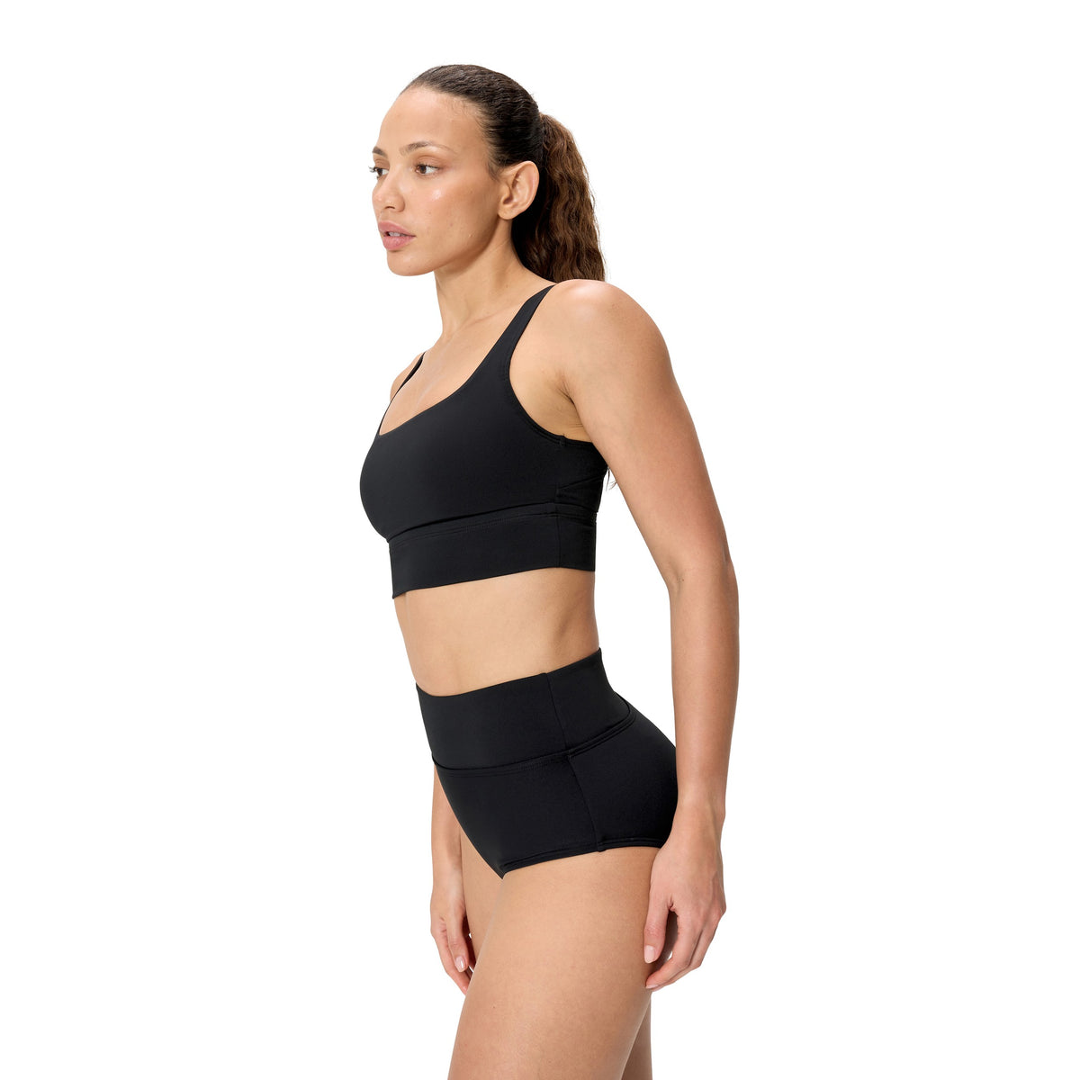 Speedo Solid Square NECK Bikini TOP - ANTHRACITE