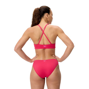 Speedo Solid HIGH NECK Bikini TOP - RUBY