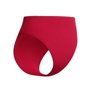 Speedo Solid Cheeky HIGH Waist Bikini Bottom - RUBY