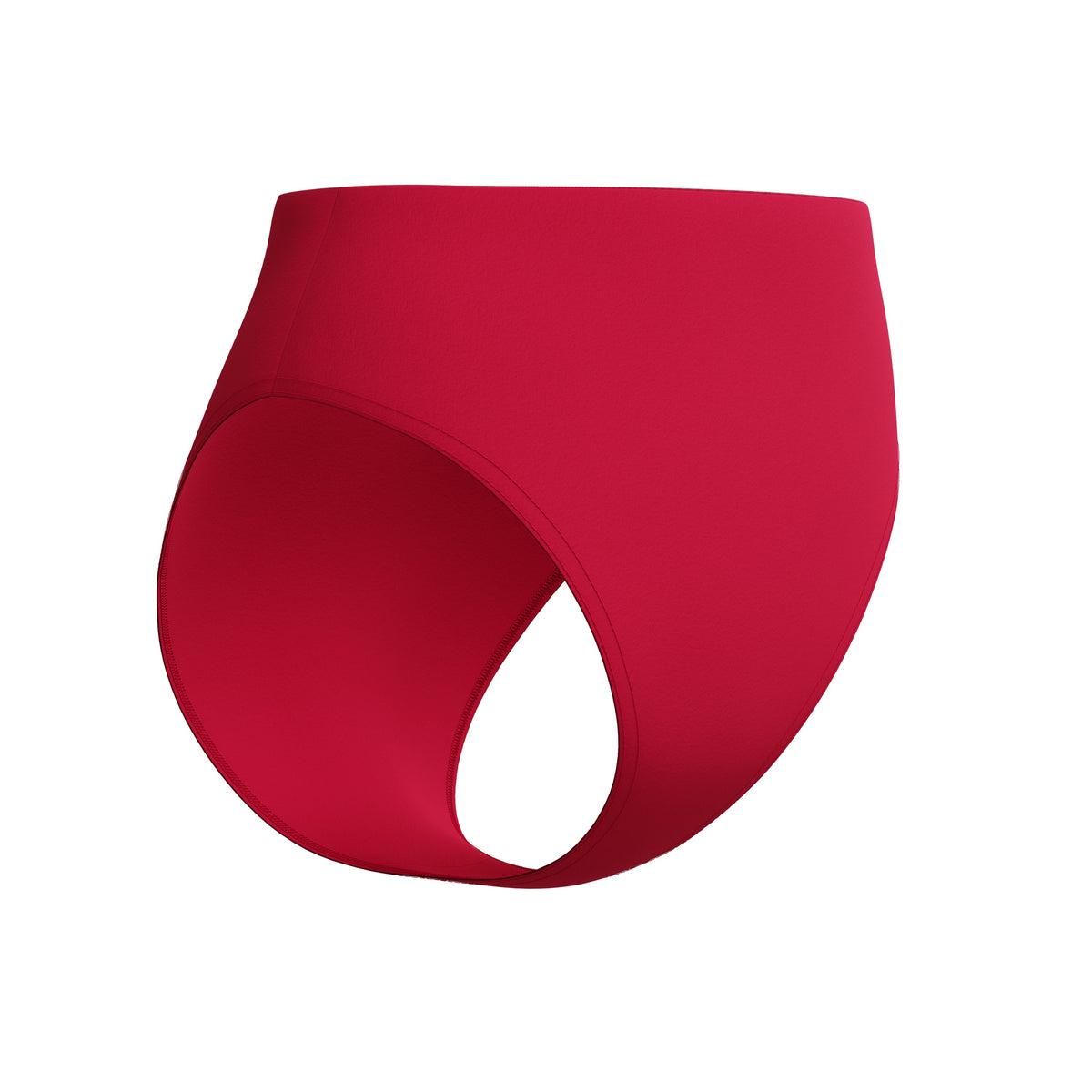 Speedo Solid Cheeky HIGH Waist Bikini Bottom - RUBY