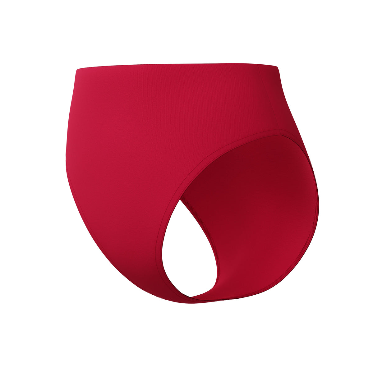 Speedo Solid Cheeky HIGH Waist Bikini Bottom - RUBY
