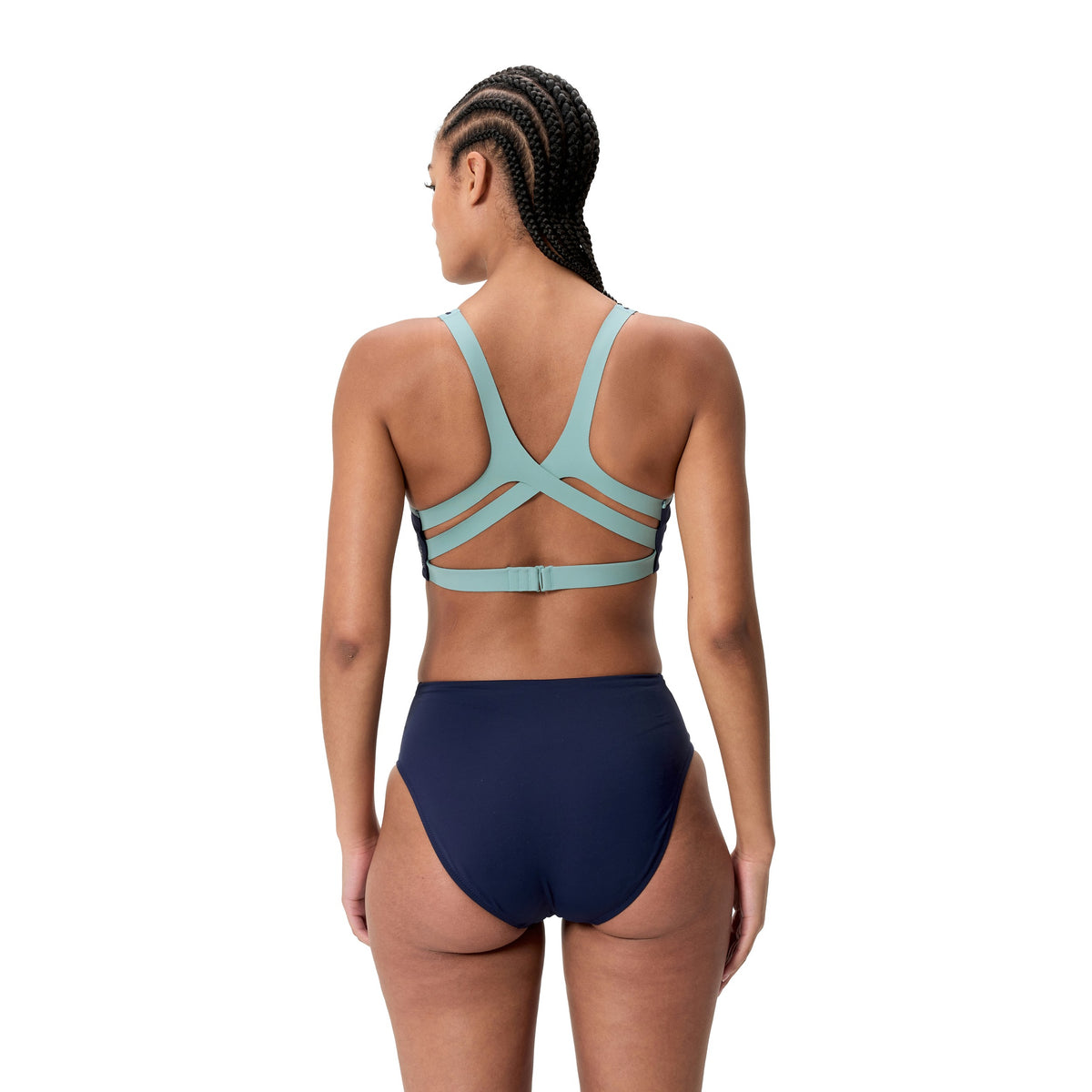 Speedo Sculpture BOOM BACK Bikini TOP - PEACOAT/MOSS AGATE