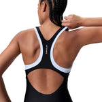 Speedo Colorblock Racerback ONE Piece - ANTHRACITE/WHITE