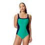 Speedo Colorblock Contour ONE Piece - PEACOCK TEAL/PEACOAT