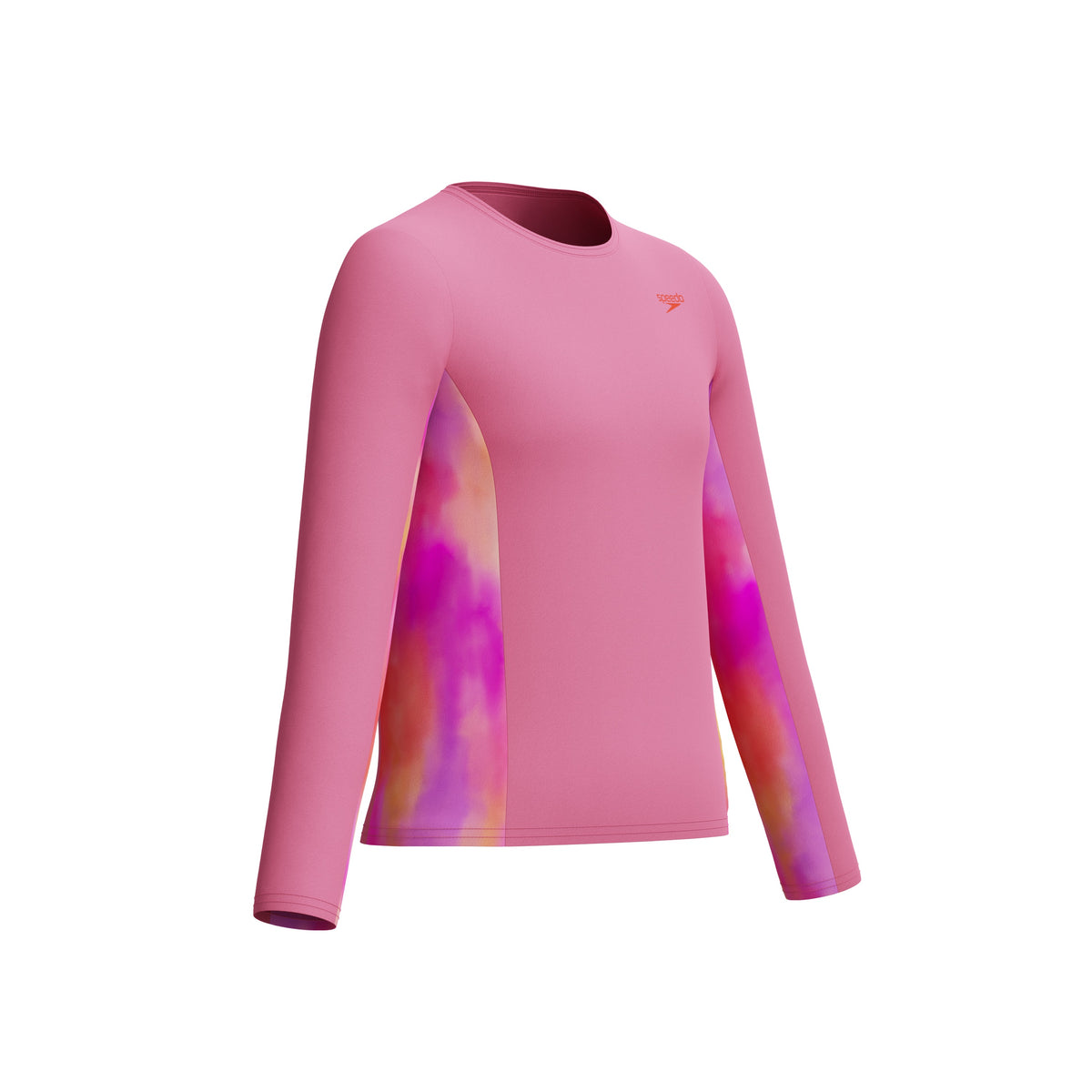 Speedo LONG Sleeve Print Splice Rashguard - PINK LEMONADE