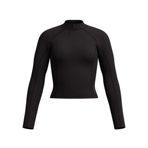 Speedo Long Sleeve Solid Zip Rashguard - ANTHRACITE - R1