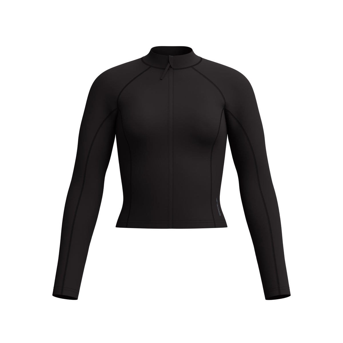 Speedo Long Sleeve Solid Zip Rashguard - ANTHRACITE - R1