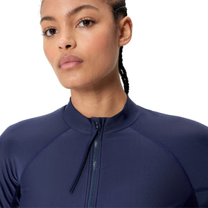 Speedo Long Sleeve Solid Zip Rashguard - PEACOAT - W2