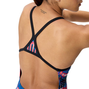 Speedo Female Linear LAVA Turnback - TEAM ROYAL BLUE/RED/WHITE