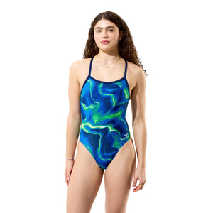 Speedo Female Lightning Turnback - TEAM ROYAL BLUE/GREEN - X1