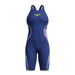 Speedo Fastskin LZR Pure Intent 2.0 Printed Openback Kneeskin - NOBLE NAVY/MORPHOSIS/HYPER YELLOW USA