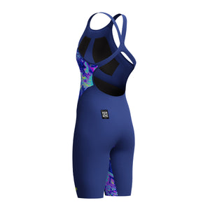 Speedo Fastskin LZR Pure Valor 2.0 Printed Openback Kneeskin - NOBLE NAVY/MORPHOSIS USA